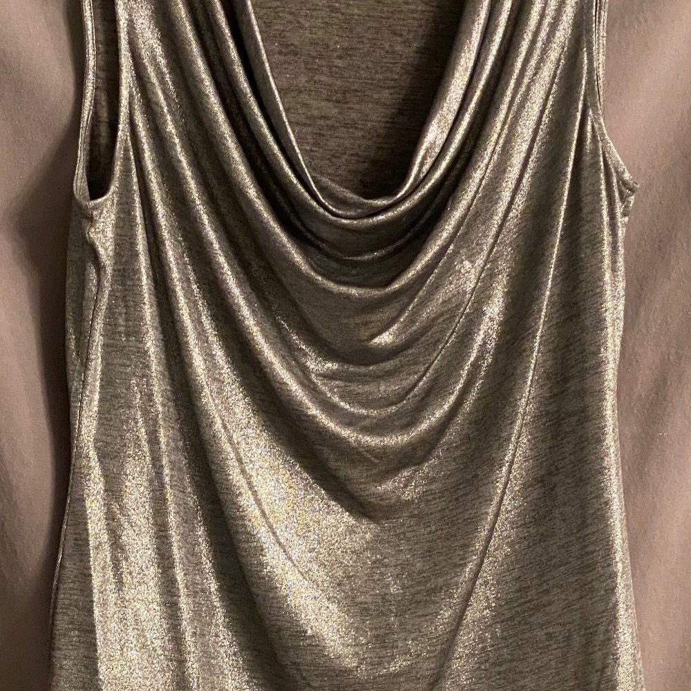 Silver sleeveless top